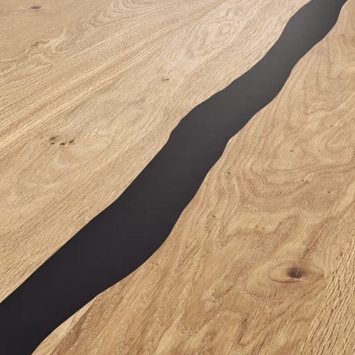 Esstisch Kima - LB ca. 180x100 cm, Wildeiche massiv mit Epoxid-Harz