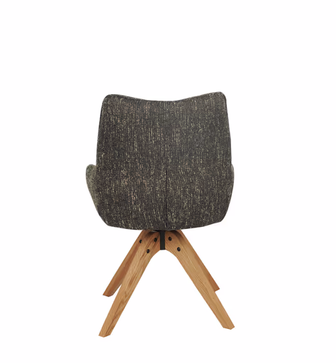 Armlehnstuhl MATTEA - drehbar, Stoff, Dunkelbraun