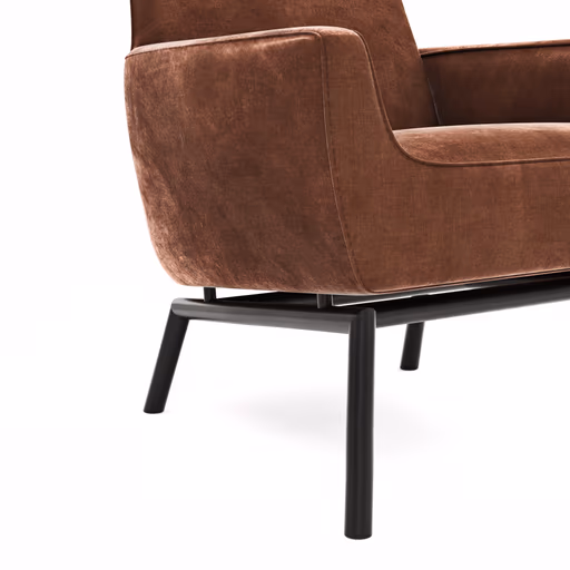 Sessel Matina - Größe L, Velour, Kupfer