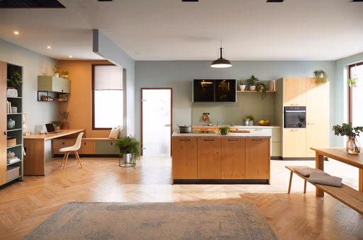 Inselküche 57.150 GL 5 522, Asteiche Natur gebürstet