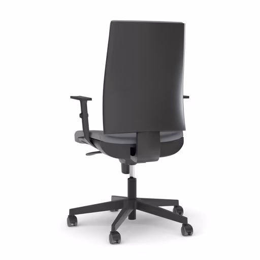 Bürodrehstuhl - mit Armlehne, Synchronmechanik, Stoff, Grau