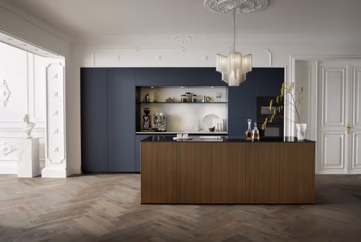 Inselküche 51.230 CO 1V3 525, Rillenoptik Eiche dunkel