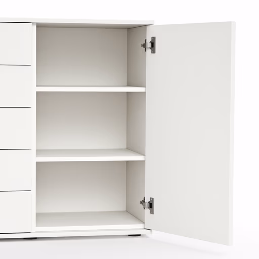 Kommode Viana - Holzwerkstoff, Weiß