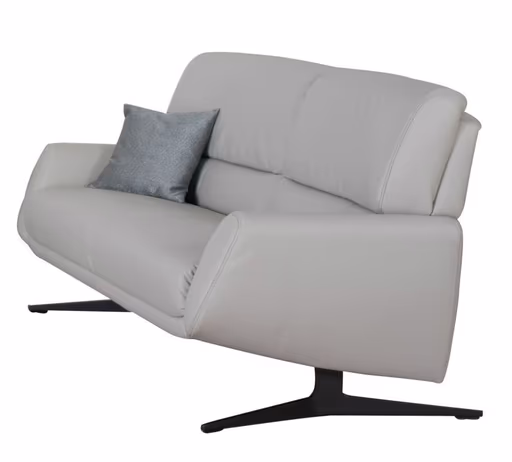 Sofa - 2,5-Sitzer, Leder, Silbergrau