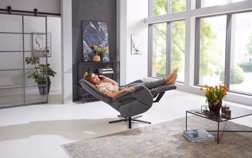 Fernsehsessel EM Pirna HV - Relaxfunktion, Leder, Anthrazit