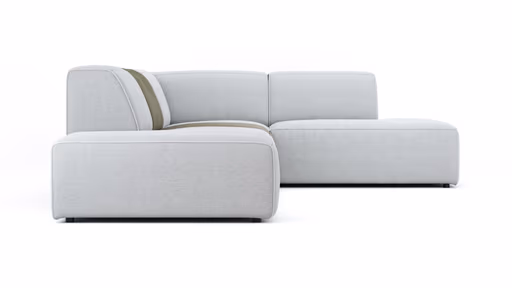 Ecksofa Elementos - Abschlusselement mit 1-Sitzer und Ecke rechts, Stoff, Hellgrau