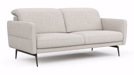 Sofa Estrela 2.0 - 2,5-Sitzer inkl. Kopfteil/Armteil verstellbar und Sitzvorzug motorisch, Stoff, Creme