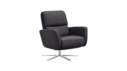 Drehsessel Lotta -Größe L, inkl. Relaxfunktion, Leder, Schwarz