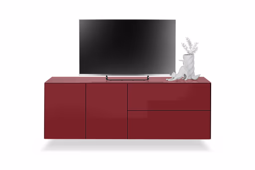 Lowboard - B ca. 181 cm, Bordeauxrot