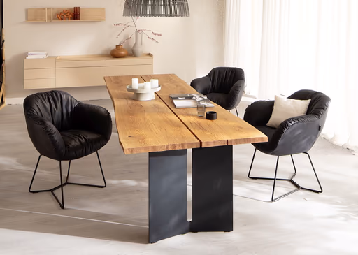 Dinnerchair Sevano - Leder, Anthrazit