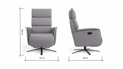 Relaxsessel Amila - Größe M, inkl. 2-motorischer Relaxfunktion und Kopfteilverstellung, Leder, Rauchbraun
