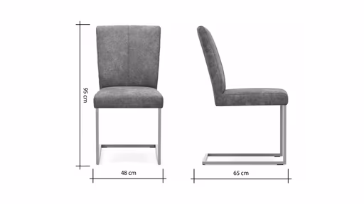 Freischwinger Edmonton - Leder, Anthrazit