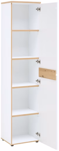 Büroschrank - B ca. 45 cm, Weiß, Artisan Eiche Nachbildung