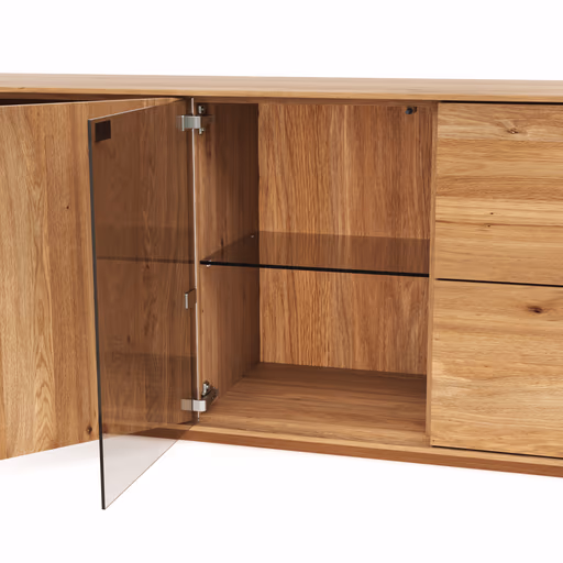 Mediaboard Saratoga - Wildeiche massiv, natur geölt