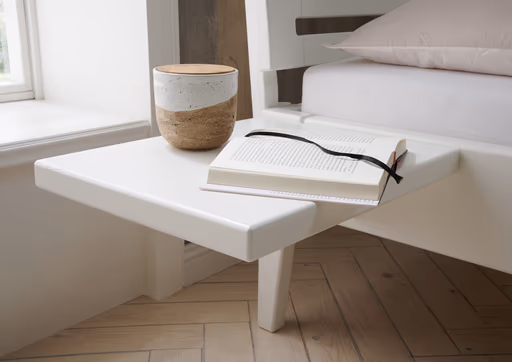 Nachttisch 1660 - Kiefer massiv, Weiß