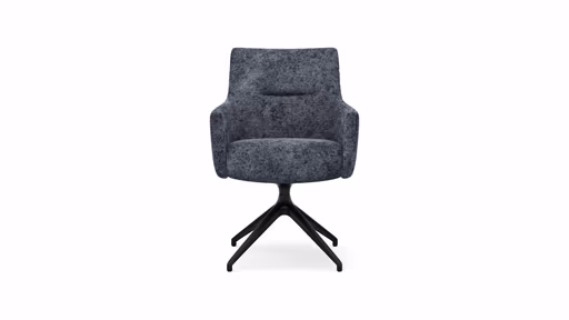 Armlehnstuhl Calgary - drehbar, Stoff, Dunkelblau