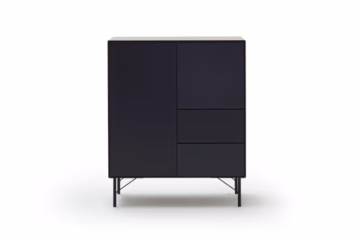 Highboard Edge - Lack, Schwarz
