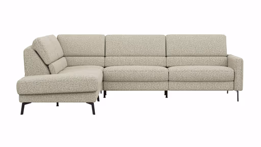 Ecksofa Valera - 3-Sitzer mit Ecke rechts inkl. Rückenlehne verstellbar, Stoff, Limone