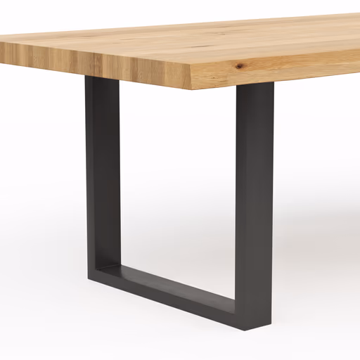 Esstisch Clifton - LB ca. 220x100 cm, Wildeiche massiv, Schwarz verfüllt