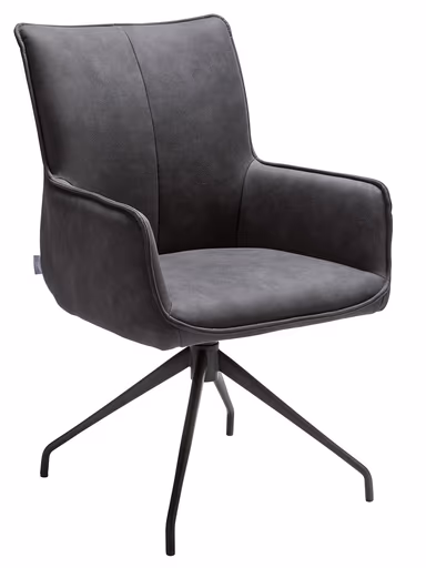 Armlehnstuhl Calyra - drehbar, Stoff, Anthrazit