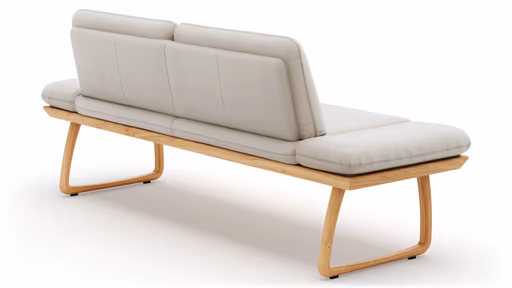 Bank Kamari - Breite ca. 208cm, Seitenteile verstellbar, Leder, Kitt