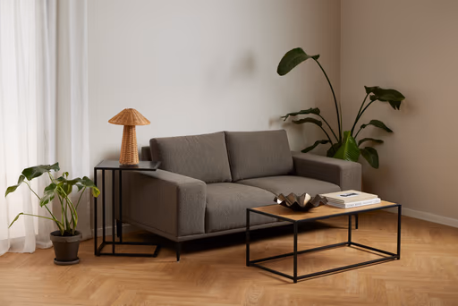 Couchtisch - LB ca. 100x50 cm, Wildeiche Nachbildung, Schwarz