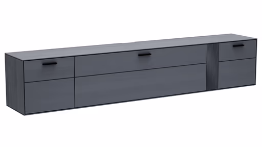 Lowboard Estana - Eiche massiv, Anthrazit 