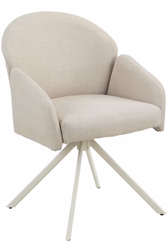 Armlehnstuhl - drehbar, Stoff, Beige-Creme