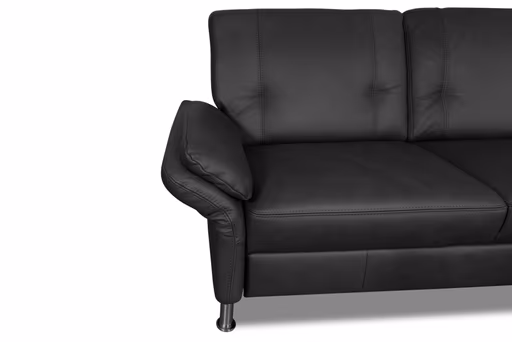 Ecksofa Caracas - 2,5-Sitzer mit Longchair rechts, Leder, Anthrazit