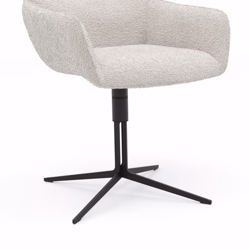 Armlehnstuhl Maluhia - drehbar, Stoff, Hellgrau