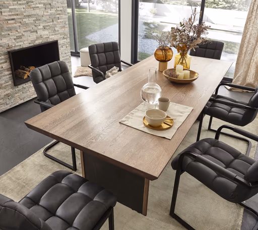 Esstisch Bakersfield - LB ca. 240x100 cm, Asteiche massiv, barrique