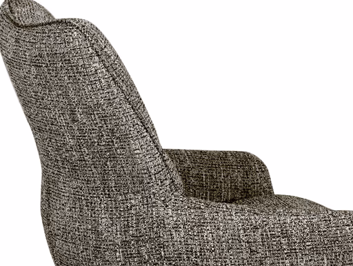 Armlehnstuhl MATTEA - drehbar, Stoff, Braun