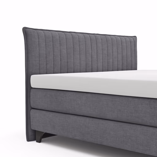 Boxspringbett Lund- Liegefläche ca. 180x200 cm, Stoff, Grau