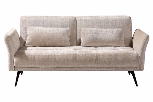 Multifunktionssofa - Rückenlehne/Sitztiefe verstellbar, Stoff, Silbergrau