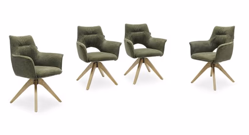 Armlehnstuhl MARYLA - drehbar, Stoff, Grün