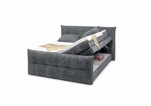 Boxspringbett- Liegefläche ca. 180x200 cm, Stoff, Dunkelgrün