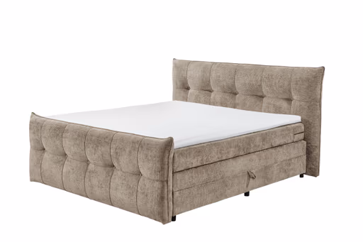 Boxspringbett- Liegefläche ca. 180x200 cm, Stoff, Taupe