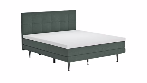Boxspringbett Valencia - Liegefläche ca. 180x200 cm, Stoff, Dunkelgrün
