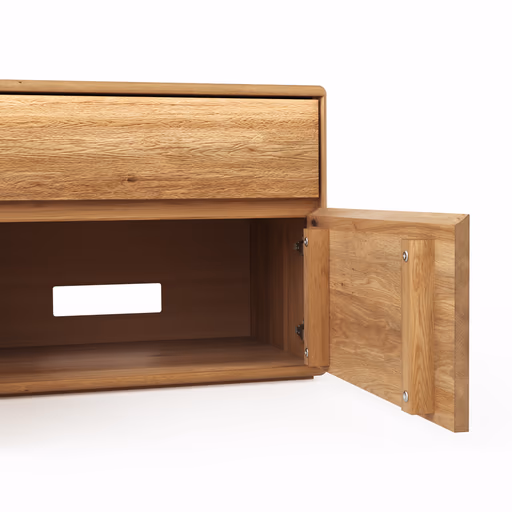 Mediaboard Hillsboro - inkl. Beleuchtung, Wildeiche natur, geölt