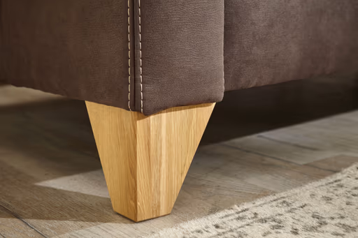 Sofa Canterbury - Recamiere links, Stoff, Dunkelbraun