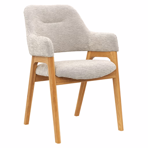 Armlehnstuhl Flore 1 - Stoff, Creme