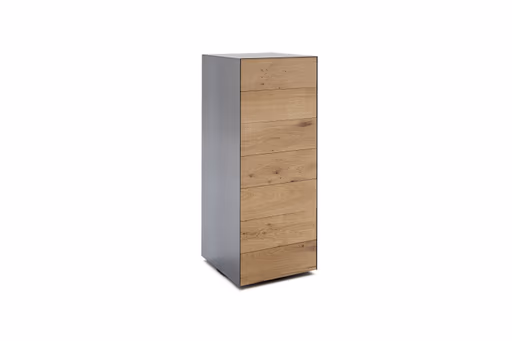 Kommode Jan - Wildeiche massiv, Metall