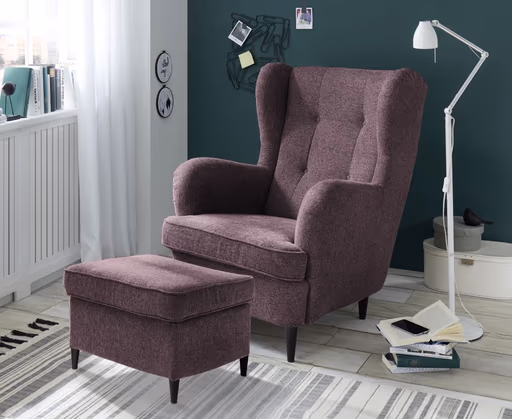 Sessel - Webstoff, Aubergine