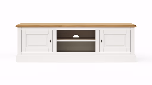 TV-Board Louisiana - teilmassiv, Weiß