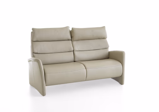 Sofa - 2,5-Sitzer groß, Kopfteil verstellbar, Leder, Perlmutt