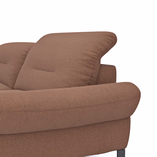 Ecksofa David - Longchair links mit 1,5-Sitzer inkl. Kopfstütze/Armlehne verstellbar, Stoff,  Rost