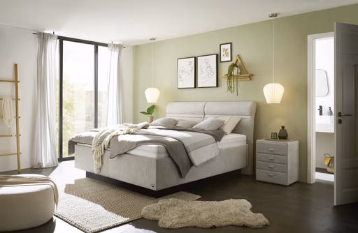 Polsterbett EM Select - mit Lattenrost, ohne Matratzen , Liegefläche ca. 180x200 cm, Stoff, beige