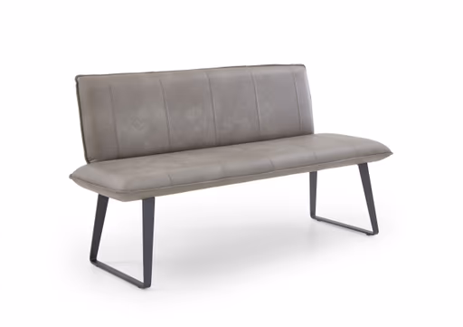 Einzelbank - Leder, Grau