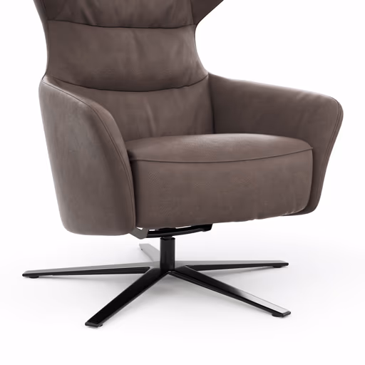 Drehsessel Houston Relax - Größe M, inkl. Relaxfunktion + Gasdruckfeder, Leder, Dunkelbraun