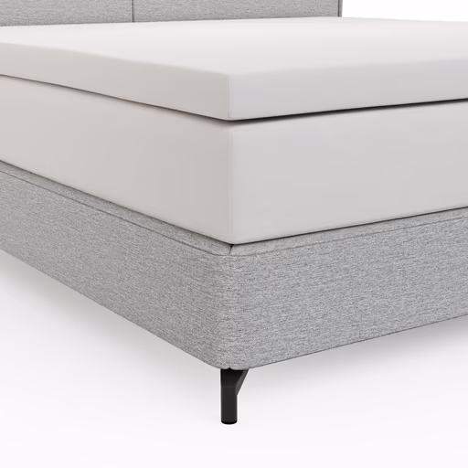 Boxspringbett Alpin - Liegefläche ca. 180x200 cm, Stoff, Grau